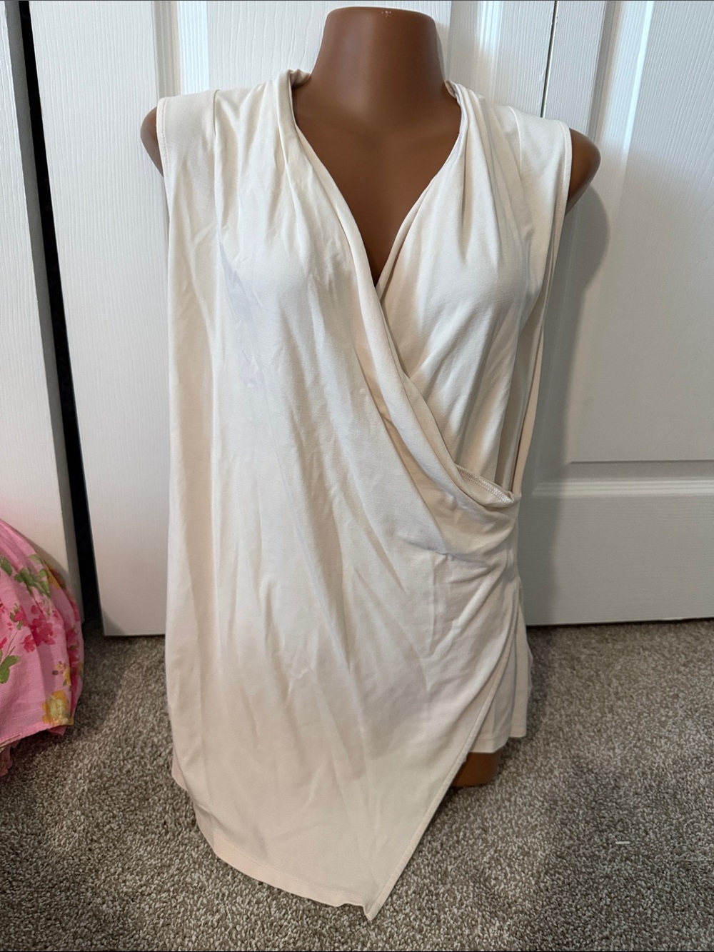 Ralph Lauren Soft Ivory Draped Tank Top